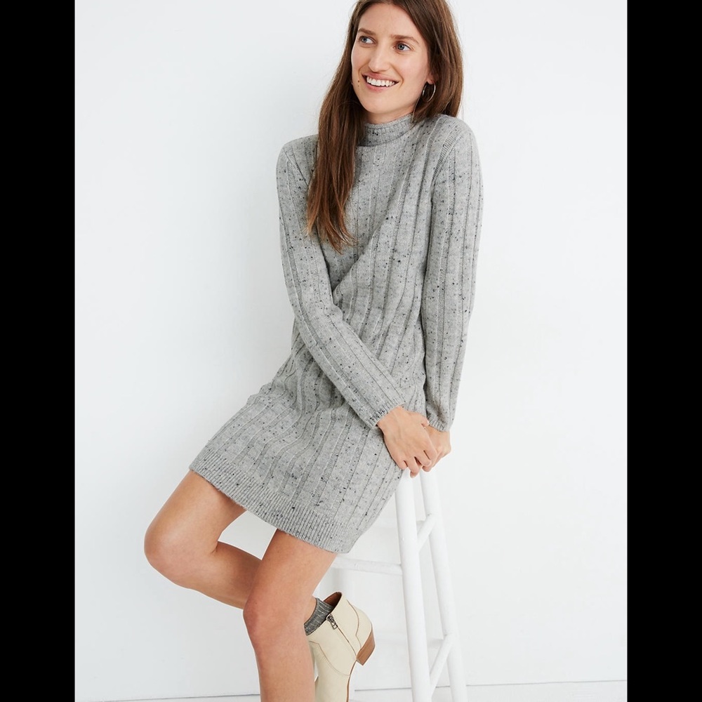 Madewell Donegal Rolled Mockneck Sweater Dress